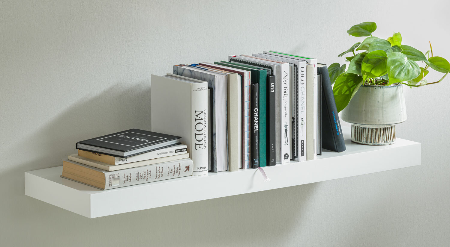 Étagère suspendue, invisible pour livres, photos, décoration blanc