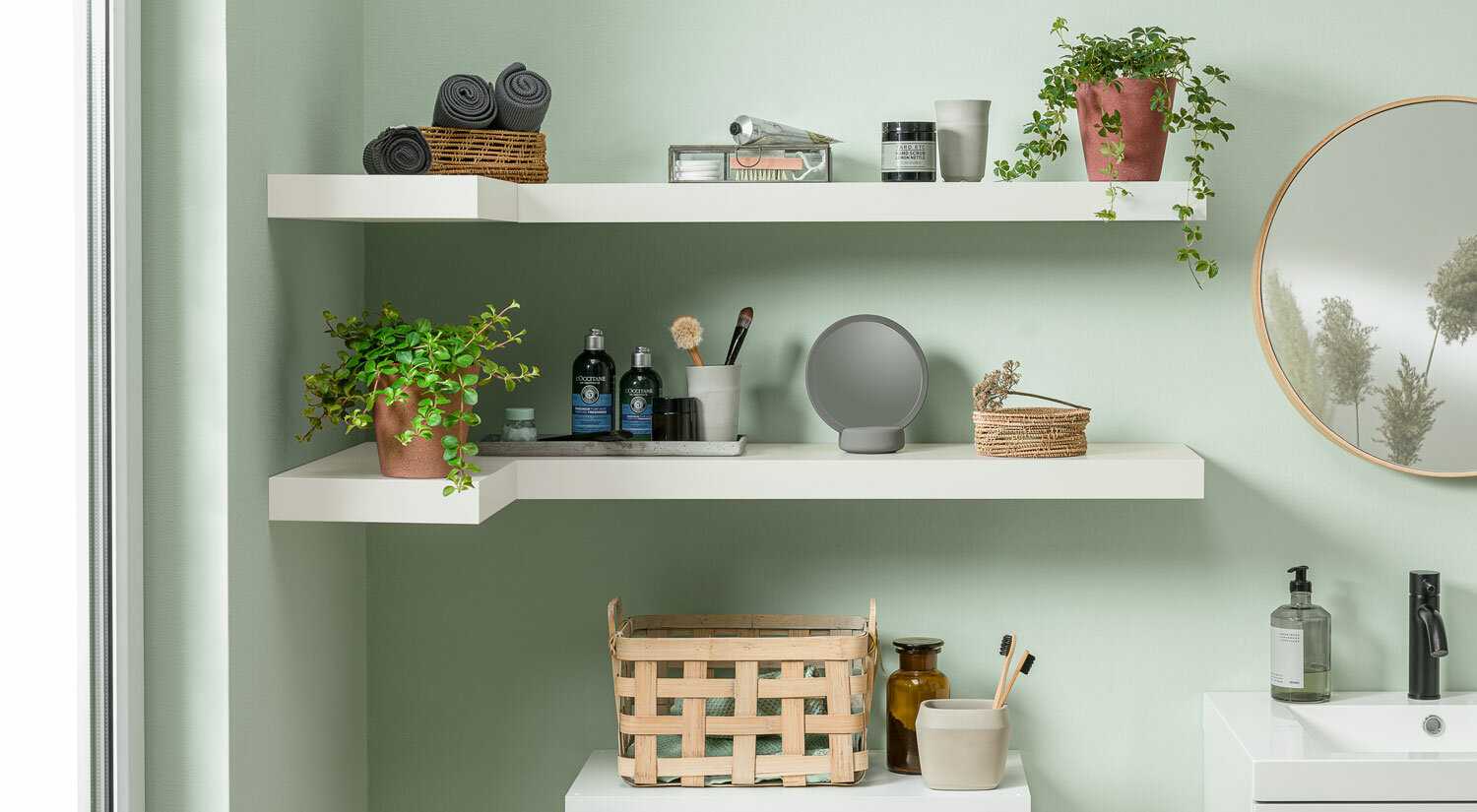 Étagère suspendue, invisible pour livres, photos, décoration blanc