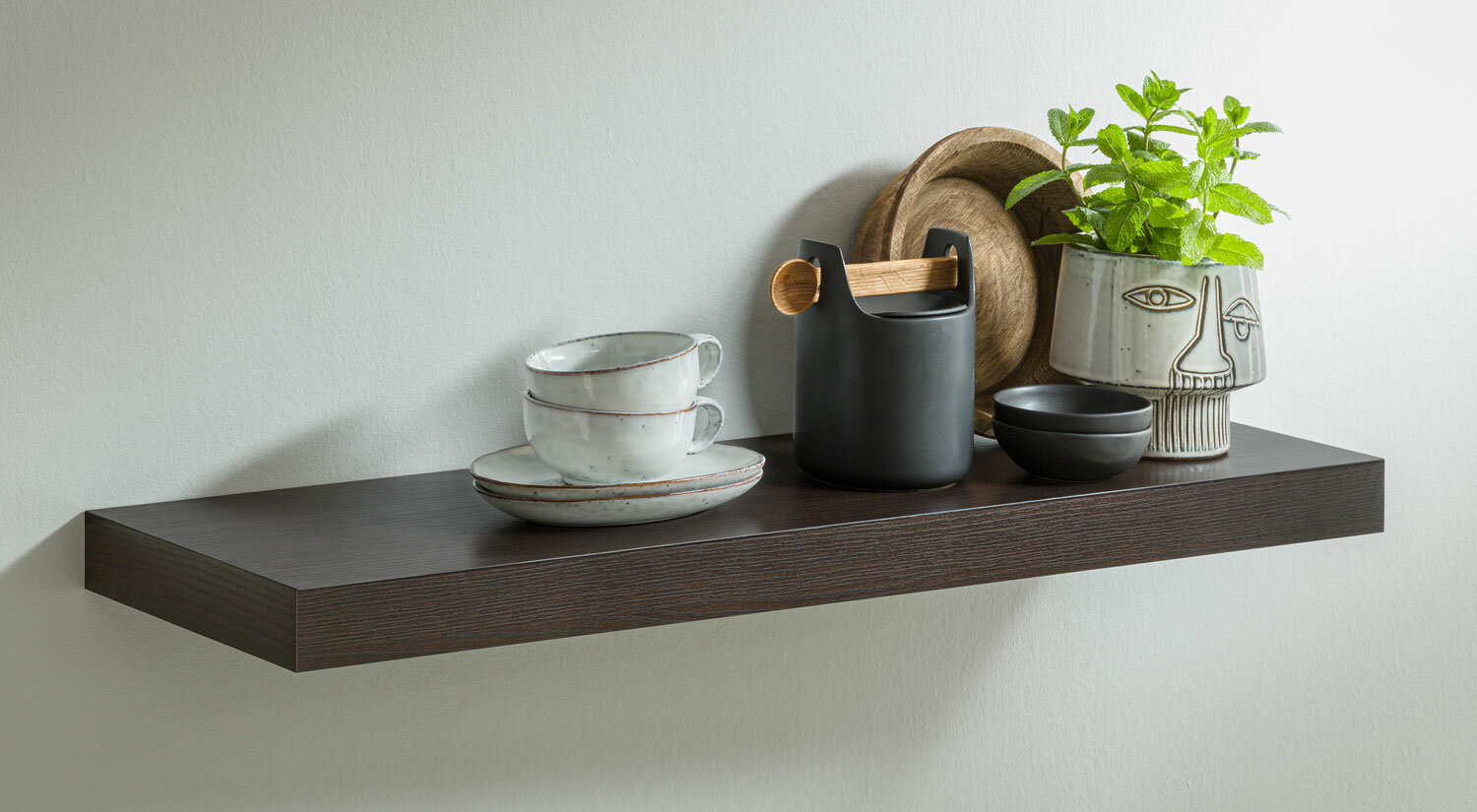 Étagère suspendue invisible pour livres photos décoration wengué