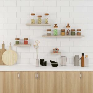 etagère suspendue invisible pour livres & photos décoration chene blanchis