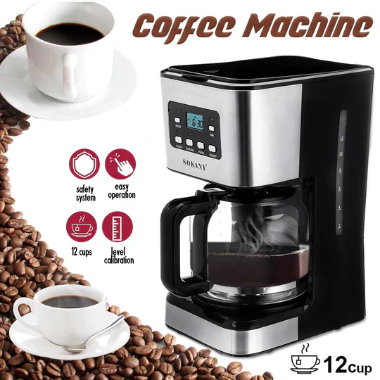 machine à café sokany cm 121e – cafetière électrique – 950w