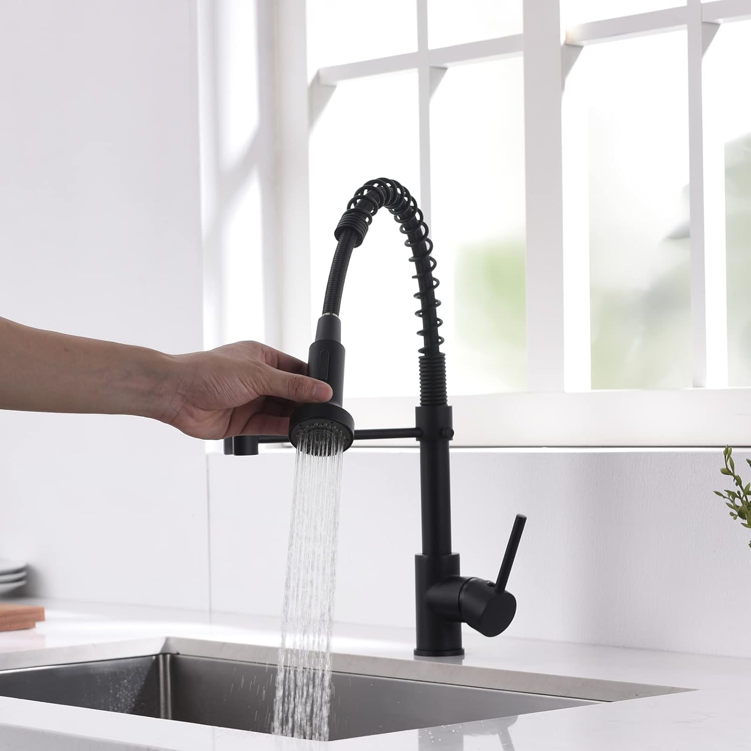 robinet de cuisine avec pulvérisateur extractible, 360°