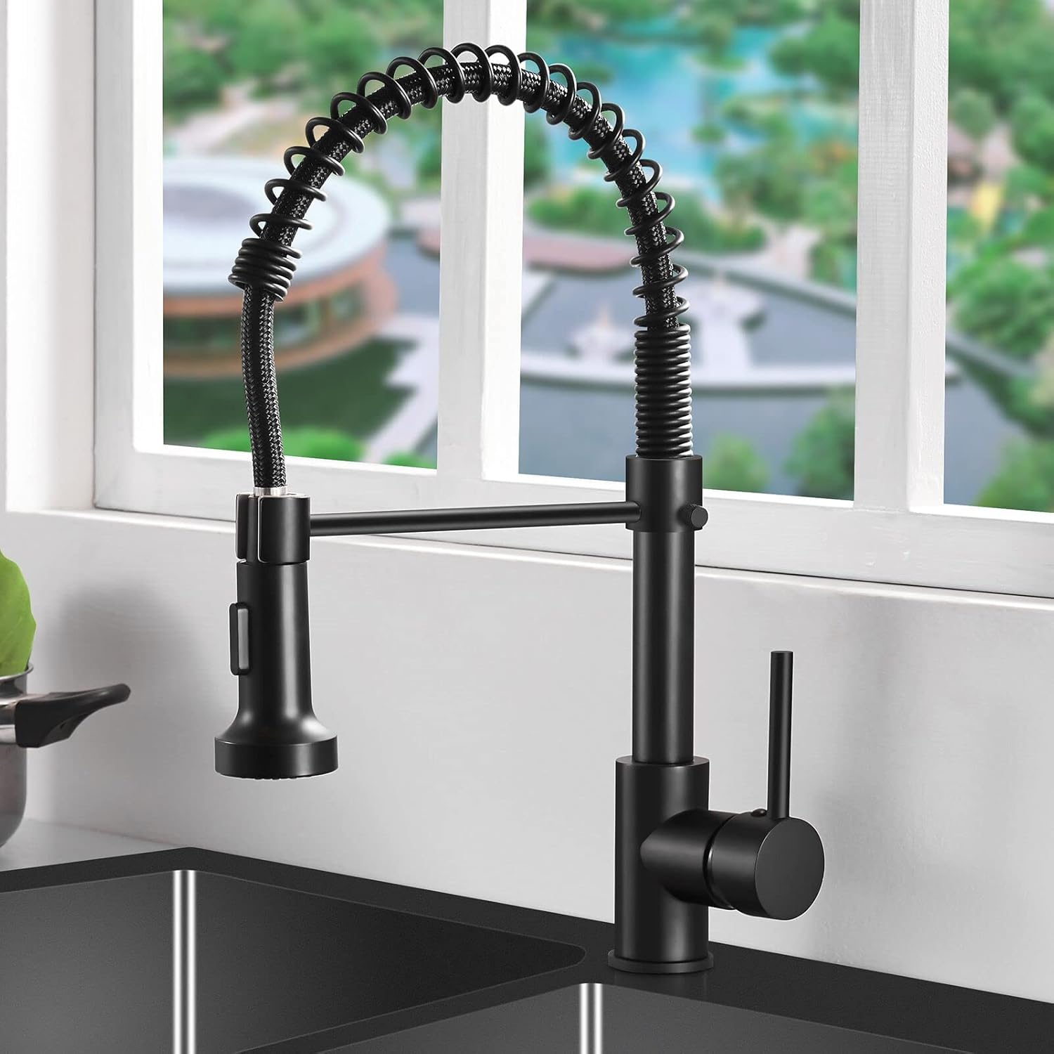 robinet de cuisine avec pulvérisateur extractible, 360°